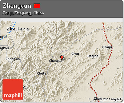 Shaded Relief 3D Map of Zhangcun