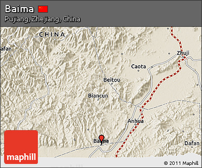 Shaded Relief 3D Map of Baima