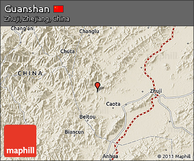 Shaded Relief 3D Map of Guanshan