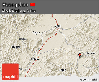 Shaded Relief 3D Map of Huangshan