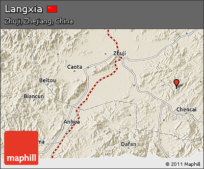 Shaded Relief 3D Map of Langxia