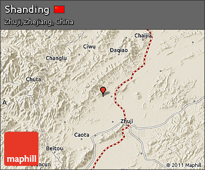 Shaded Relief 3D Map of Shanding