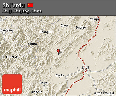 Shaded Relief 3D Map of Shi'erdu
