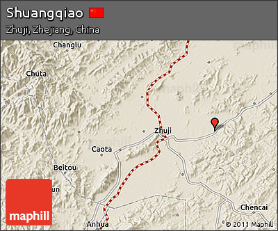 Shaded Relief 3D Map of Shuangqiao