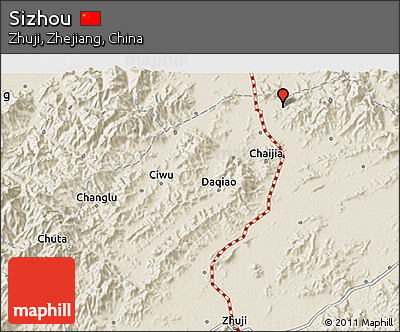 Shaded Relief 3D Map of Sizhou