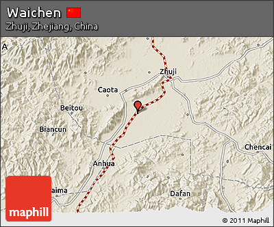 Shaded Relief 3D Map of Waichen