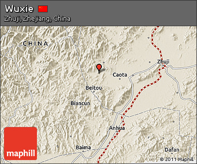 Shaded Relief 3D Map of Wuxie