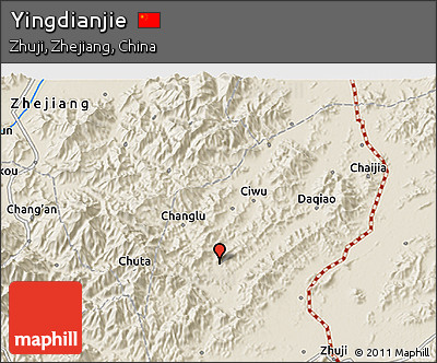 Shaded Relief 3D Map of Yingdianjie