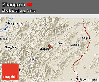 Shaded Relief 3D Map of Zhangcun