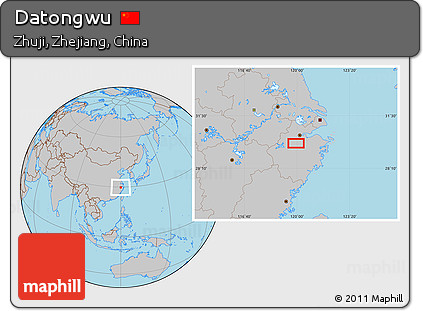 Gray Location Map of Datongwu