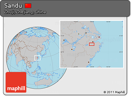 Gray Location Map of Sandu