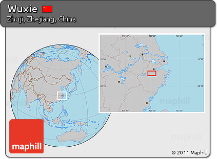 Gray Location Map of Wuxie