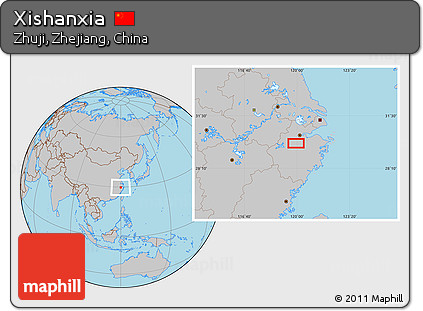 Gray Location Map of Xishanxia