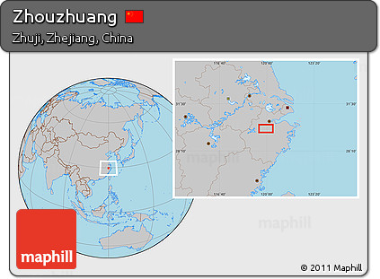 Gray Location Map of Zhouzhuang