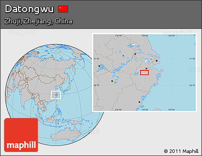 Gray Location Map of Datongwu