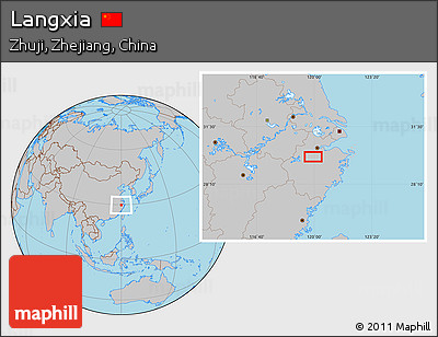 Gray Location Map of Langxia