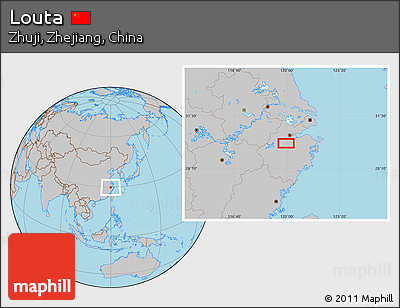 Gray Location Map of Louta
