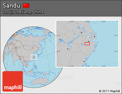 Gray Location Map of Sandu