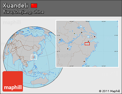 Gray Location Map of Xuandeli