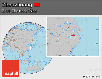 Gray Location Map of Zhouzhuang
