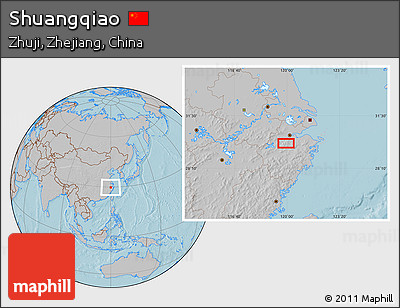 Gray Location Map of Shuangqiao, hill shading