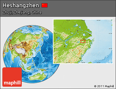 Physical Location Map of Heshangzhen