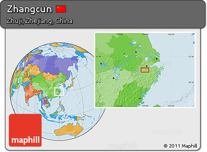 Political Location Map of Zhangcun