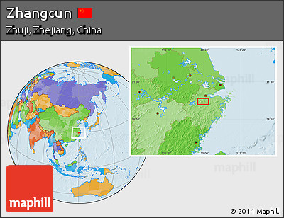 Political Location Map of Zhangcun