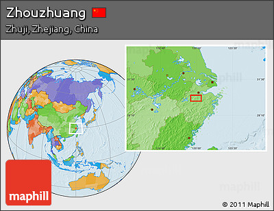 Political Location Map of Zhouzhuang