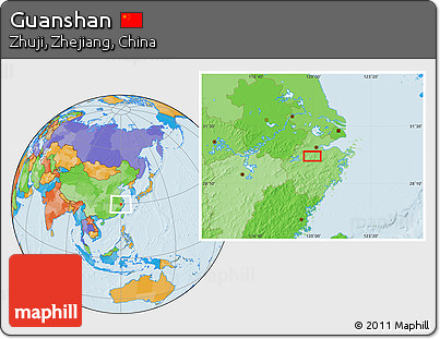 Political Location Map of Guanshan
