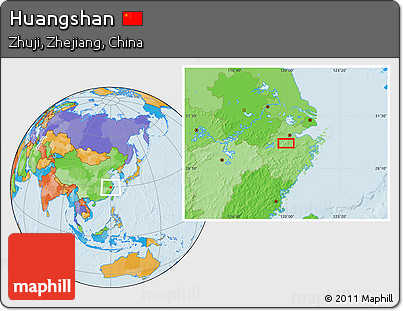 Political Location Map of Huangshan