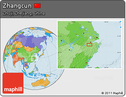 Political Location Map of Zhangcun