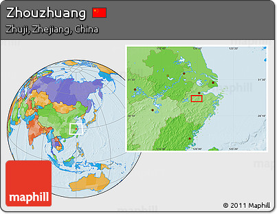 Political Location Map of Zhouzhuang