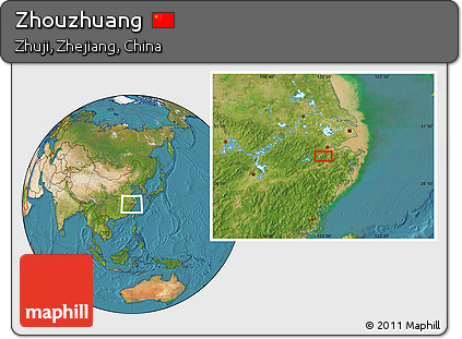 Satellite Location Map of Zhouzhuang