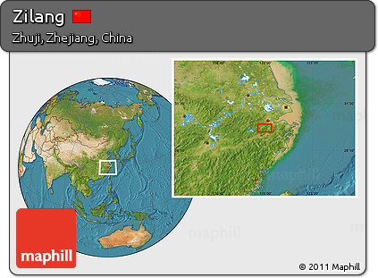 Satellite Location Map of Zilang