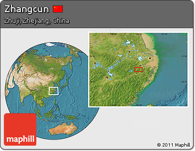 Satellite Location Map of Zhangcun
