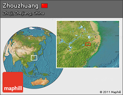 Satellite Location Map of Zhouzhuang