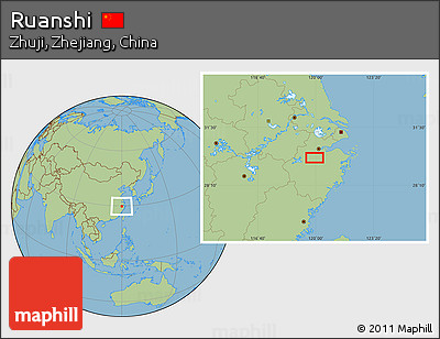 Savanna Style Location Map of Ruanshi
