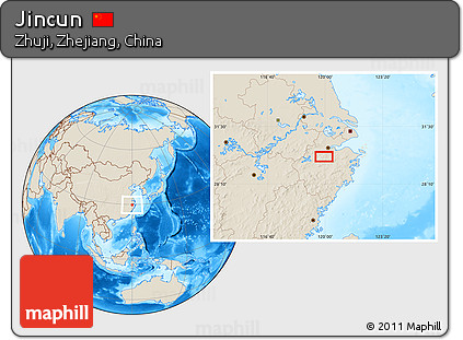 Shaded Relief Location Map of Jincun
