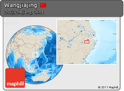 Shaded Relief Location Map of Wangjiajing