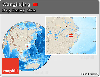 Shaded Relief Location Map of Wangjiajing