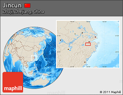 Shaded Relief Location Map of Jincun