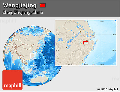 Shaded Relief Location Map of Wangjiajing