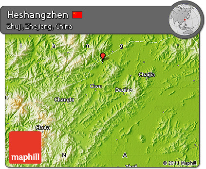 Physical Map of Heshangzhen
