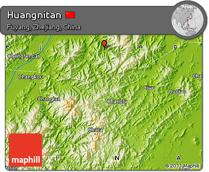 Physical Map of Huangnitan