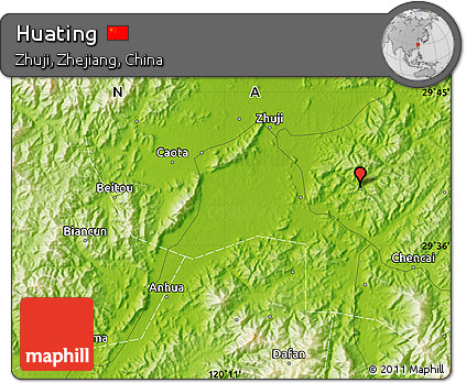 Physical Map of Huating