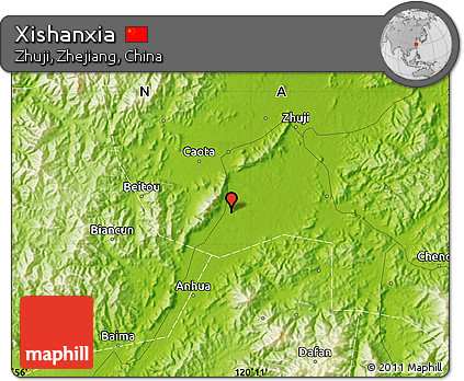 Physical Map of Xishanxia