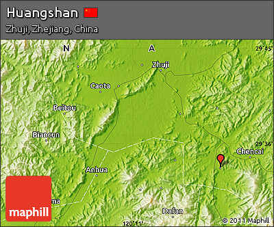 Physical Map of Huangshan