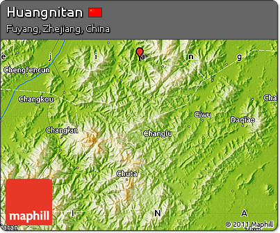 Physical Map of Huangnitan