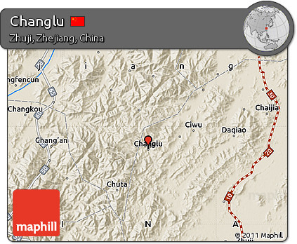 Shaded Relief Map of Changlu
